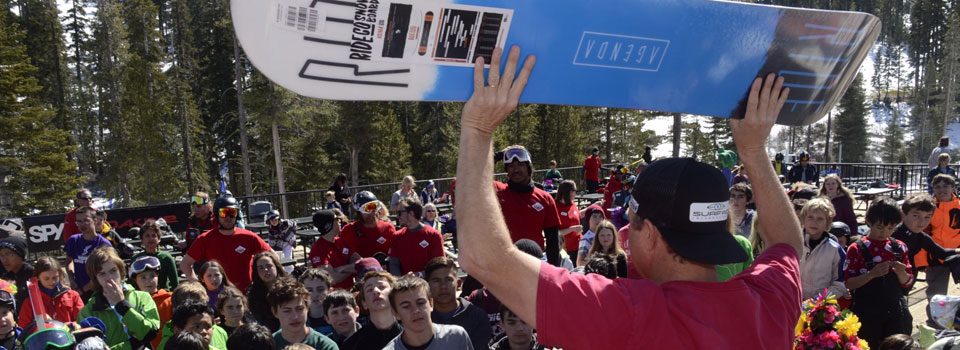 Sponsor Giveaway Day, courtesy of Ride Snowboards. Blue Angel Snow at Sierra at Tahoe