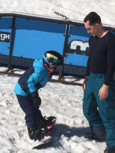 Blue Angel Snow Teaches Kids to Snowboard